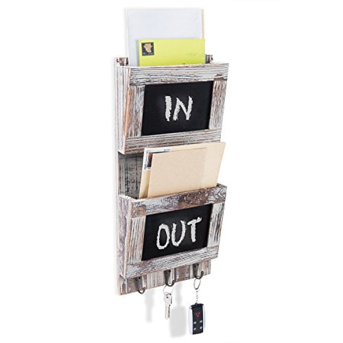 MyGift 9-Hook Torched Wood Wall-Mounted Coffee Mug Rack with Chalkboard MyGift 9-Hook Torched Wood Wall-Mounted Coffee Mug Rack with Chalkboard